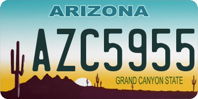 AZ license plate AZC5955