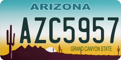 AZ license plate AZC5957