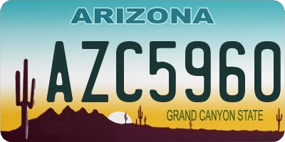 AZ license plate AZC5960