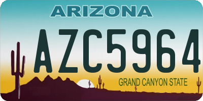 AZ license plate AZC5964