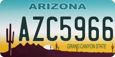 AZ license plate AZC5966