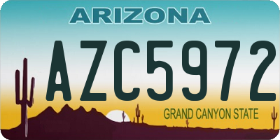 AZ license plate AZC5972