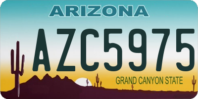 AZ license plate AZC5975
