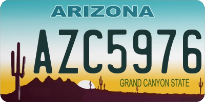 AZ license plate AZC5976