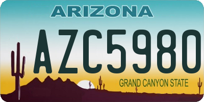 AZ license plate AZC5980