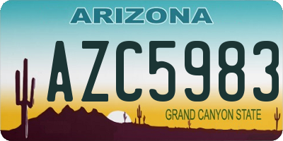 AZ license plate AZC5983