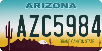 AZ license plate AZC5984