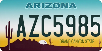 AZ license plate AZC5985