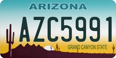 AZ license plate AZC5991