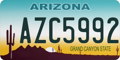 AZ license plate AZC5992