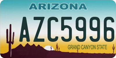 AZ license plate AZC5996