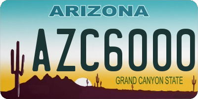 AZ license plate AZC6000
