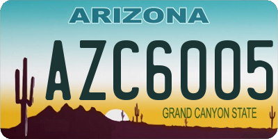 AZ license plate AZC6005