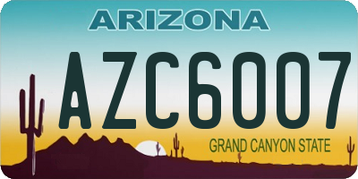 AZ license plate AZC6007