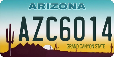 AZ license plate AZC6014
