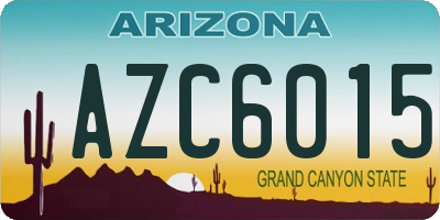 AZ license plate AZC6015