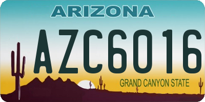 AZ license plate AZC6016