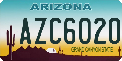 AZ license plate AZC6020
