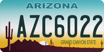 AZ license plate AZC6022