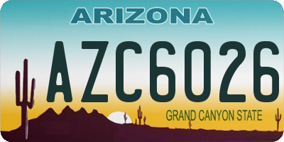 AZ license plate AZC6026