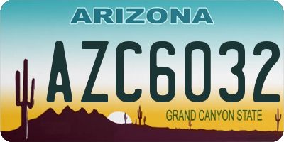 AZ license plate AZC6032