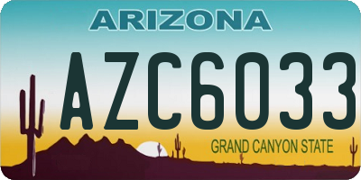 AZ license plate AZC6033