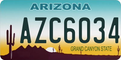 AZ license plate AZC6034
