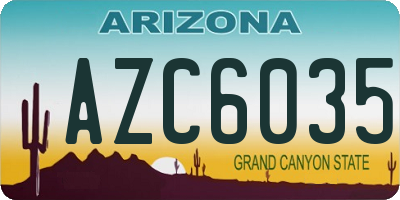 AZ license plate AZC6035