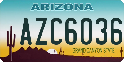 AZ license plate AZC6036