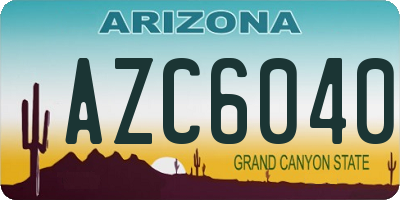 AZ license plate AZC6040