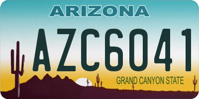 AZ license plate AZC6041