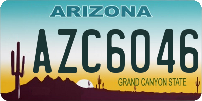 AZ license plate AZC6046