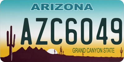 AZ license plate AZC6049