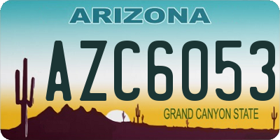 AZ license plate AZC6053