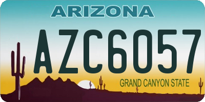AZ license plate AZC6057