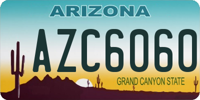 AZ license plate AZC6060