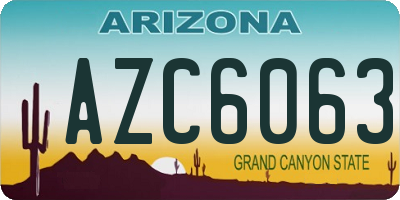 AZ license plate AZC6063