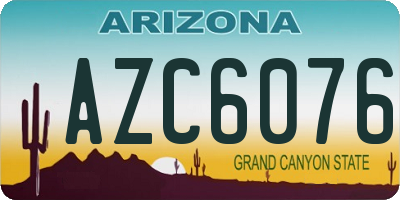 AZ license plate AZC6076