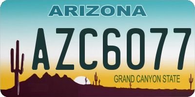 AZ license plate AZC6077