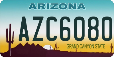 AZ license plate AZC6080
