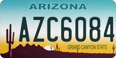AZ license plate AZC6084