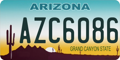 AZ license plate AZC6086