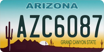 AZ license plate AZC6087