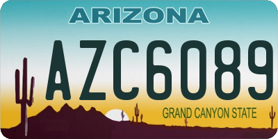 AZ license plate AZC6089