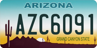 AZ license plate AZC6091