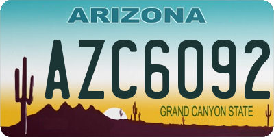 AZ license plate AZC6092