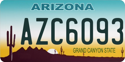 AZ license plate AZC6093