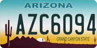 AZ license plate AZC6094