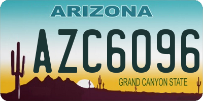AZ license plate AZC6096