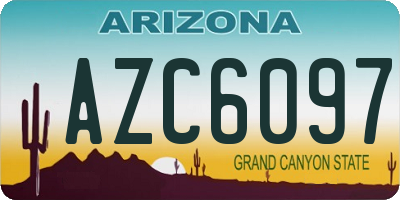 AZ license plate AZC6097